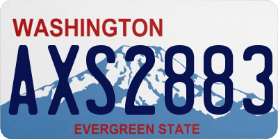 WA license plate AXS2883