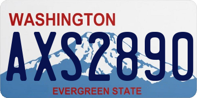 WA license plate AXS2890