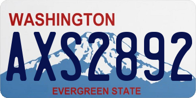 WA license plate AXS2892