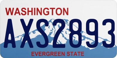 WA license plate AXS2893