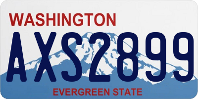 WA license plate AXS2899