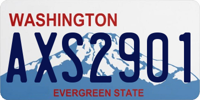 WA license plate AXS2901