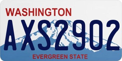 WA license plate AXS2902
