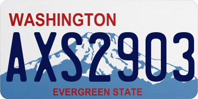 WA license plate AXS2903