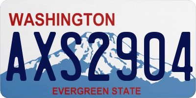 WA license plate AXS2904