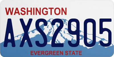 WA license plate AXS2905