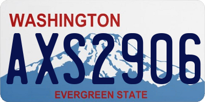 WA license plate AXS2906