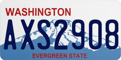 WA license plate AXS2908