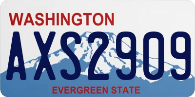WA license plate AXS2909