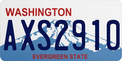 WA license plate AXS2910