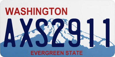 WA license plate AXS2911