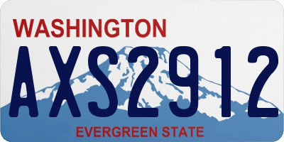 WA license plate AXS2912