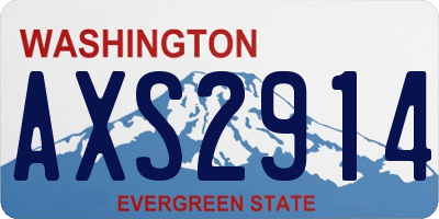 WA license plate AXS2914