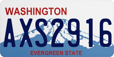 WA license plate AXS2916