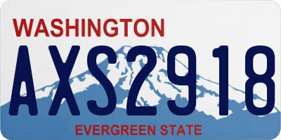 WA license plate AXS2918