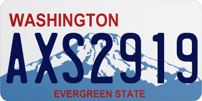 WA license plate AXS2919