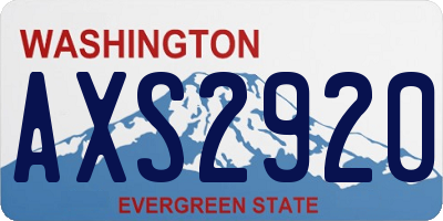 WA license plate AXS2920