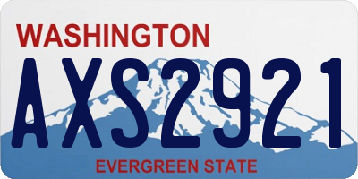WA license plate AXS2921