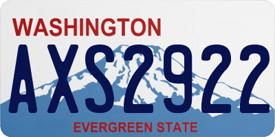 WA license plate AXS2922