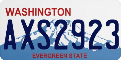 WA license plate AXS2923