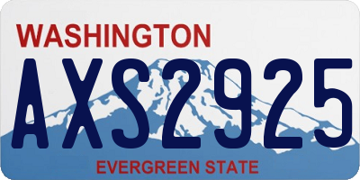 WA license plate AXS2925
