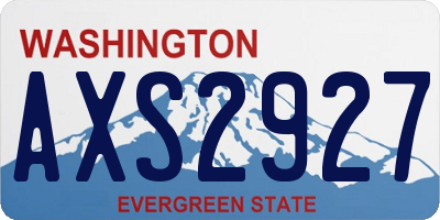 WA license plate AXS2927