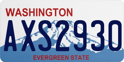 WA license plate AXS2930