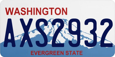 WA license plate AXS2932