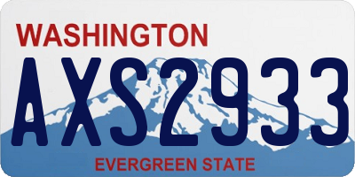 WA license plate AXS2933