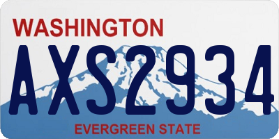 WA license plate AXS2934