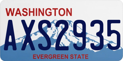 WA license plate AXS2935