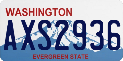 WA license plate AXS2936