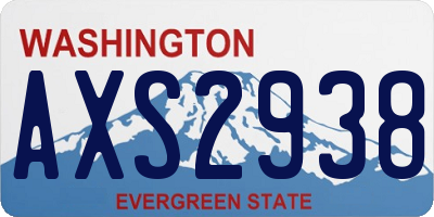 WA license plate AXS2938