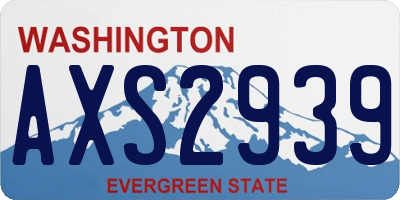 WA license plate AXS2939