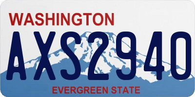 WA license plate AXS2940
