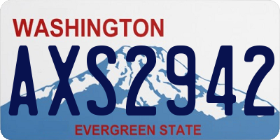 WA license plate AXS2942