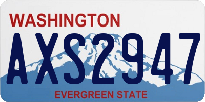 WA license plate AXS2947