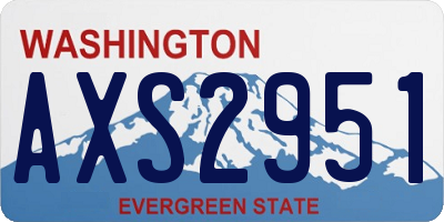 WA license plate AXS2951