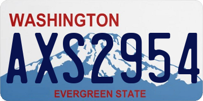 WA license plate AXS2954