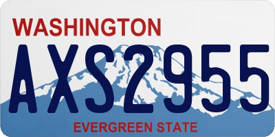 WA license plate AXS2955