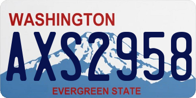 WA license plate AXS2958