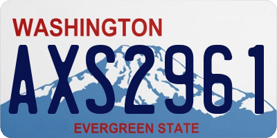 WA license plate AXS2961