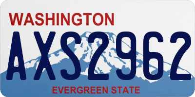 WA license plate AXS2962