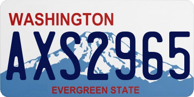 WA license plate AXS2965