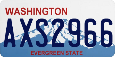 WA license plate AXS2966