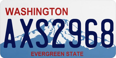 WA license plate AXS2968