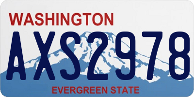 WA license plate AXS2978