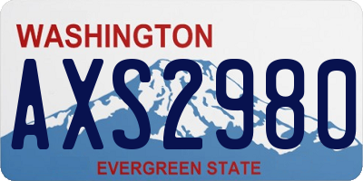WA license plate AXS2980