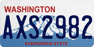 WA license plate AXS2982