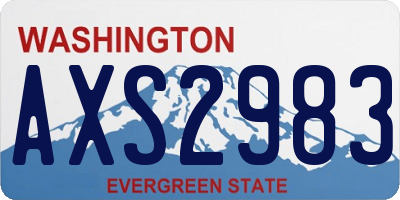 WA license plate AXS2983